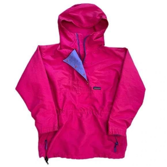 Vintage 80's Patagonia Mountain Anorak Pink Purple Trim Women's Size 10 - Picture 1 of 10